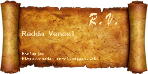 Radda Vencel névjegykártya